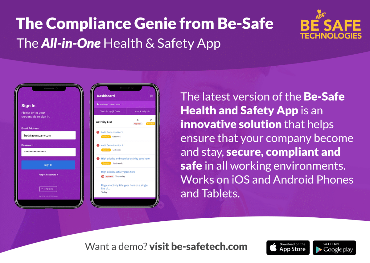 The Compliance Genie health and safety app from Be-Safe